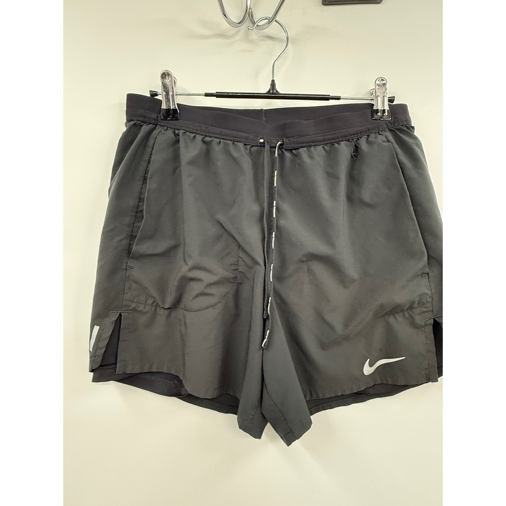 Nike Small Running Shorts Mens Black Dri-FIT 3 Inch Inseam Reflective Pocket